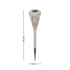 3-pk Solcellelykt beige 8 x 47 cm