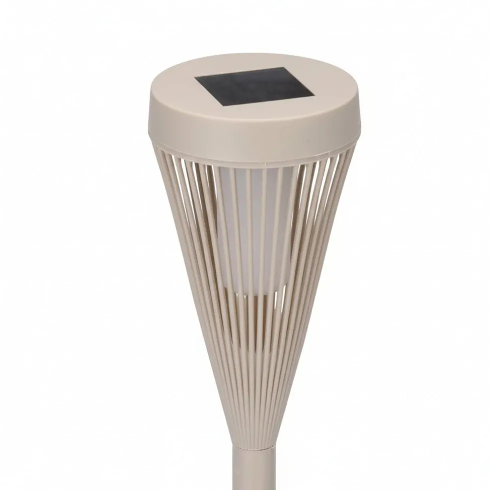 3-pk Solcellelykt beige 8 x 47 cm