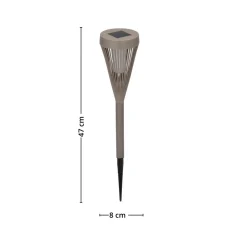 3-pk Solcellelykt brun 8 x 47 cm