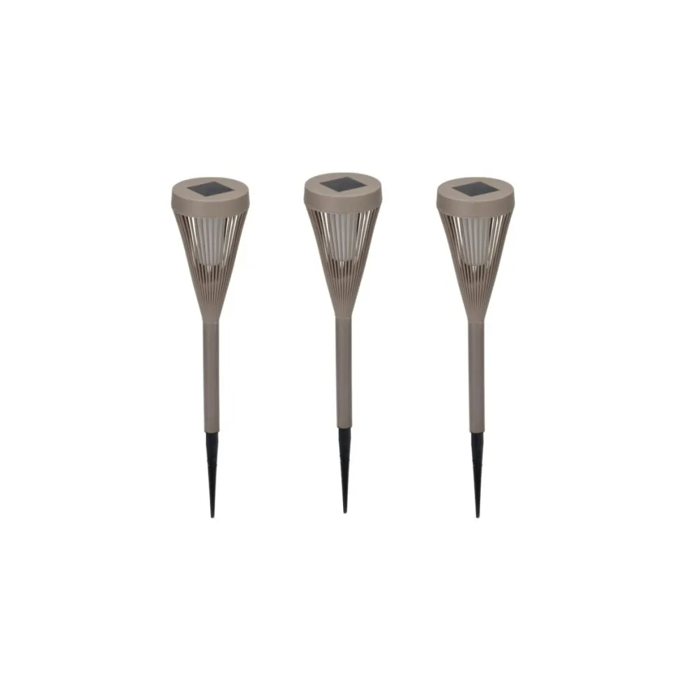 3-pk Solcellelykt brun 8 x 47 cm