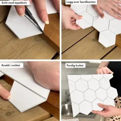 10-pk Stein hexagon marmor veggfliser