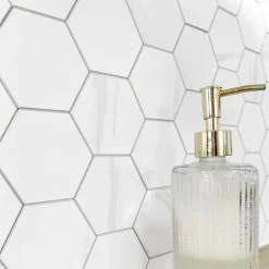 10-pk Stein hexagon marmor veggfliser