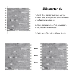 10-pk Stein lys grå selvklebende veggfliser