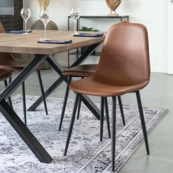2-pk Stockholm spisestol brun PU-skinn