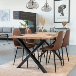 2-pk Stockholm spisestol brun PU-skinn
