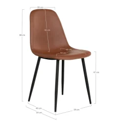 2-pk Stockholm spisestol brun PU-skinn