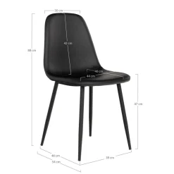 2-pk Stockholm spisestol sort