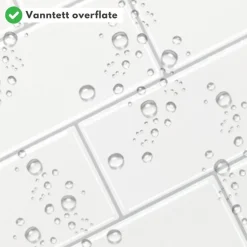 10-pk Subway hvit med grå fuger selvklebende veggfliser