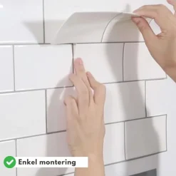 10-pk Subway hvit med grå fuger selvklebende veggfliser