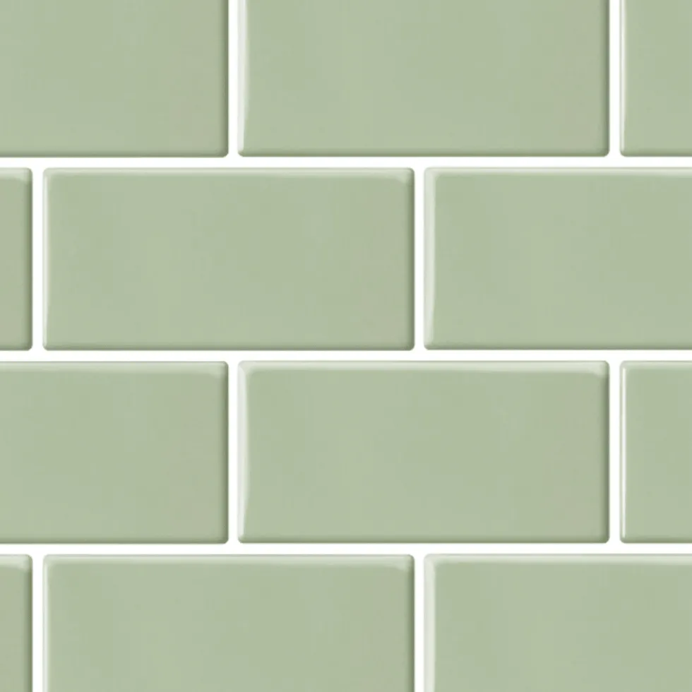 10-pk Subway sage green selvklebende veggfliser
