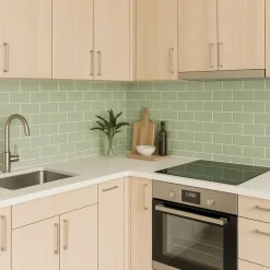 10-pk Subway sage green selvklebende veggfliser