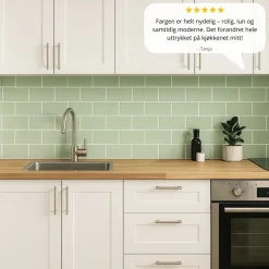 10-pk Subway sage green selvklebende veggfliser