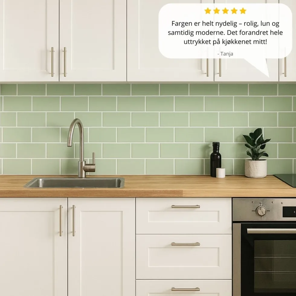 10-pk Subway sage green selvklebende veggfliser