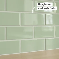 10-pk Subway sage green selvklebende veggfliser