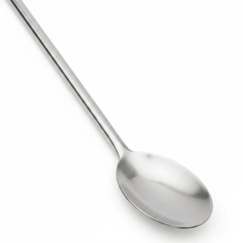 4-pk sugerør med skje + børste 21,5 cm