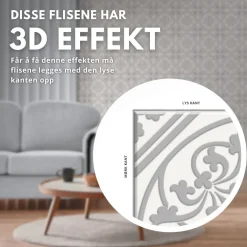 8-pk Tavira antikk selvklebende fliser