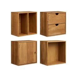 4-pk Townsville vegghyller eik natur 18 x 30 x 30 cm