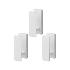 3-pk veggkroker i metall hvit