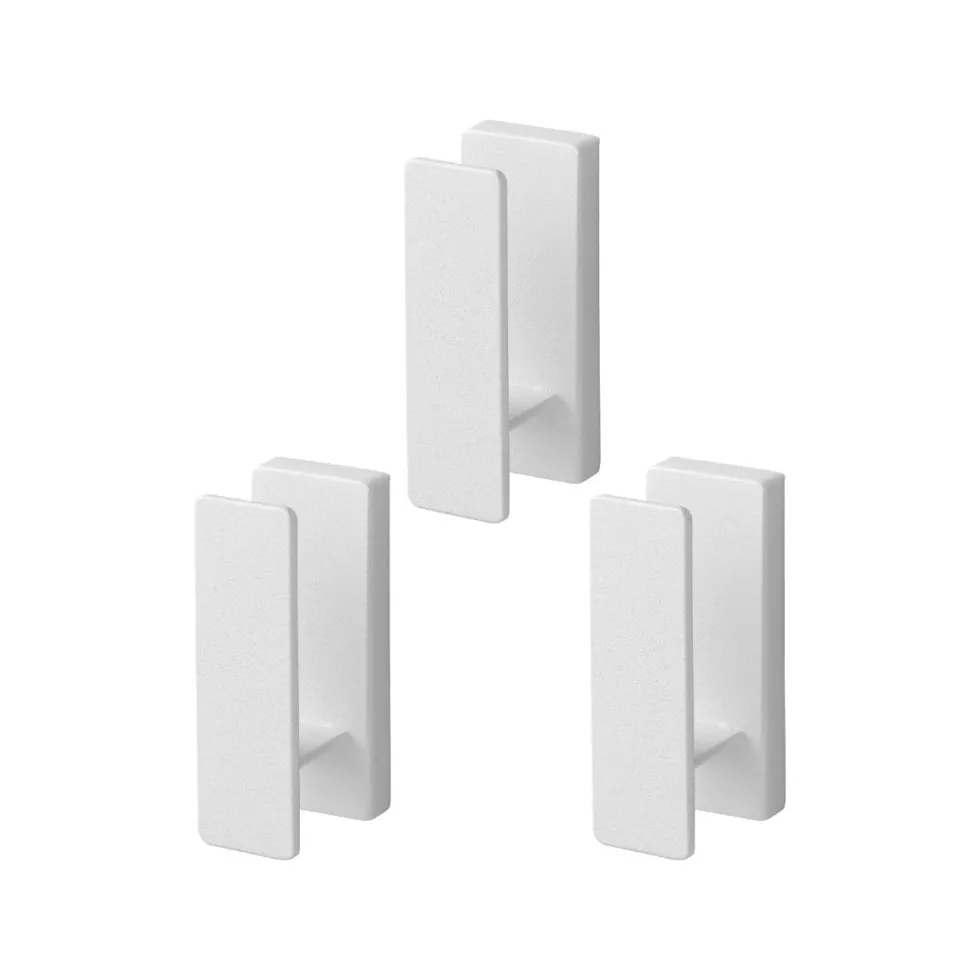 3-pk veggkroker i metall hvit
