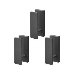3-pk veggkroker i metall sort