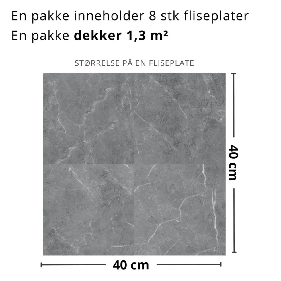 8-pk Verona marmor selvklebende fliser