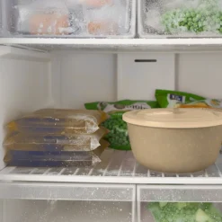 Porselenskål med lokk og ventil beige stor