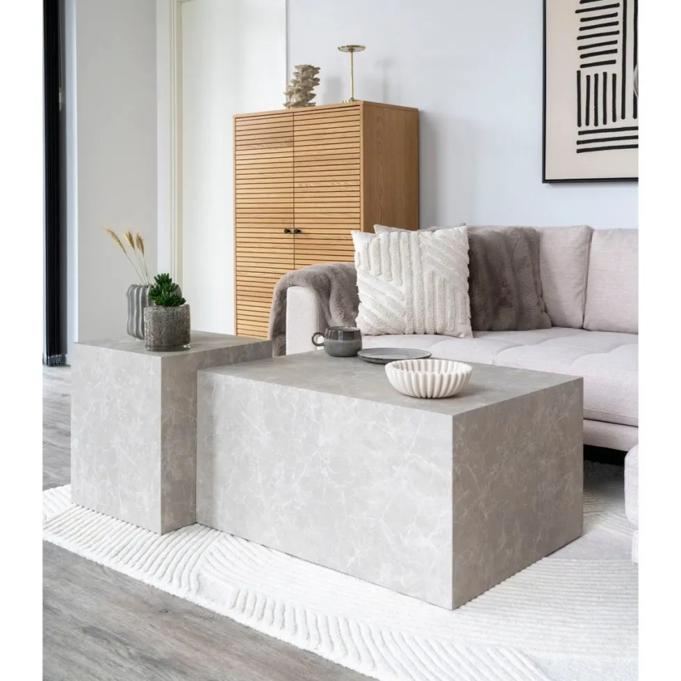 Prague sofabord beige 60 x 80 x 40 cm