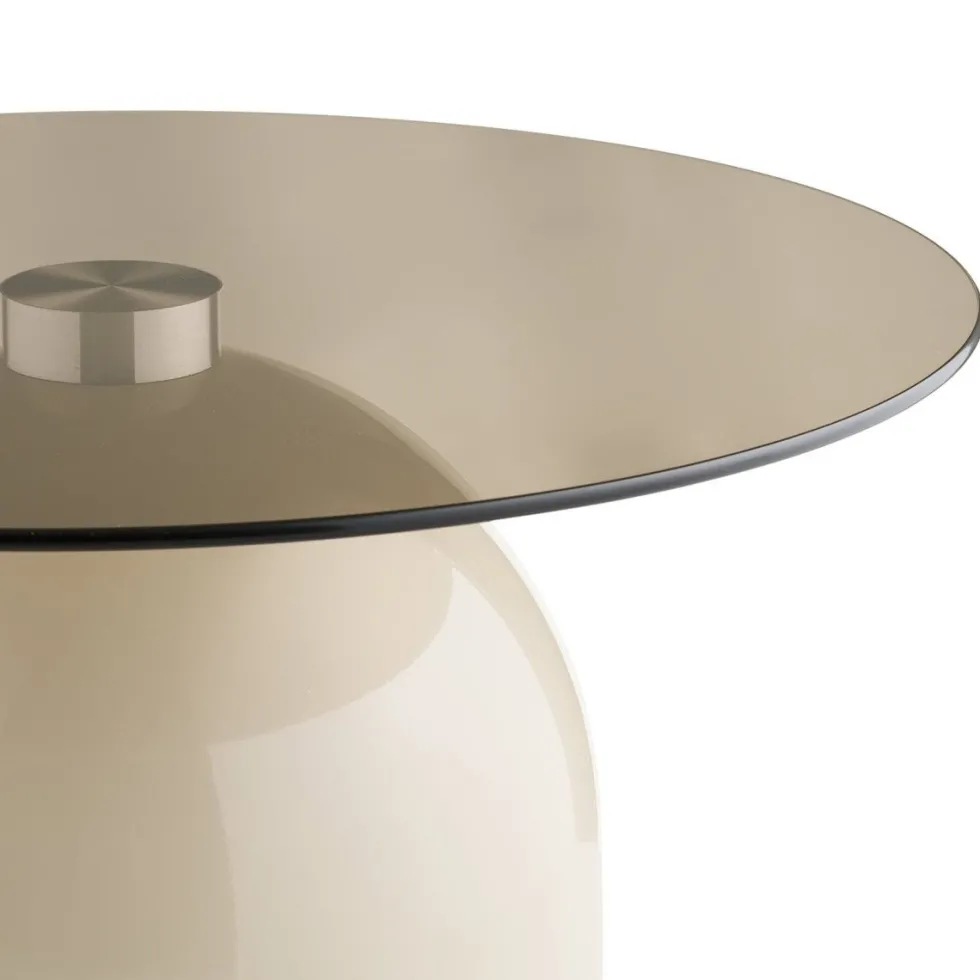 Ravello sofabord herdet glass grå/beige ø70 cm