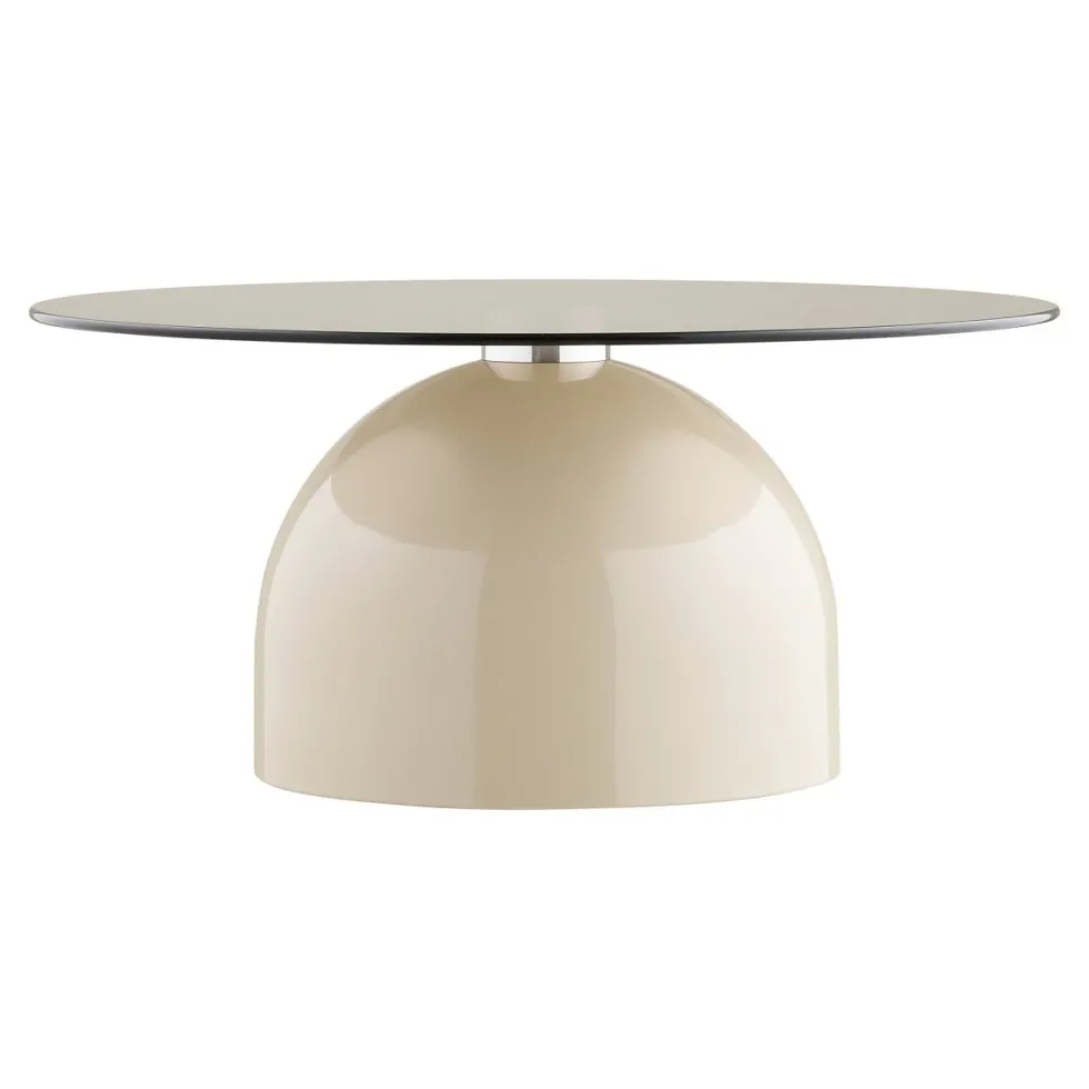 Ravello sofabord herdet glass grå/beige ø70 cm