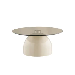 Ravello sofabord herdet glass grå/beige ø70 cm