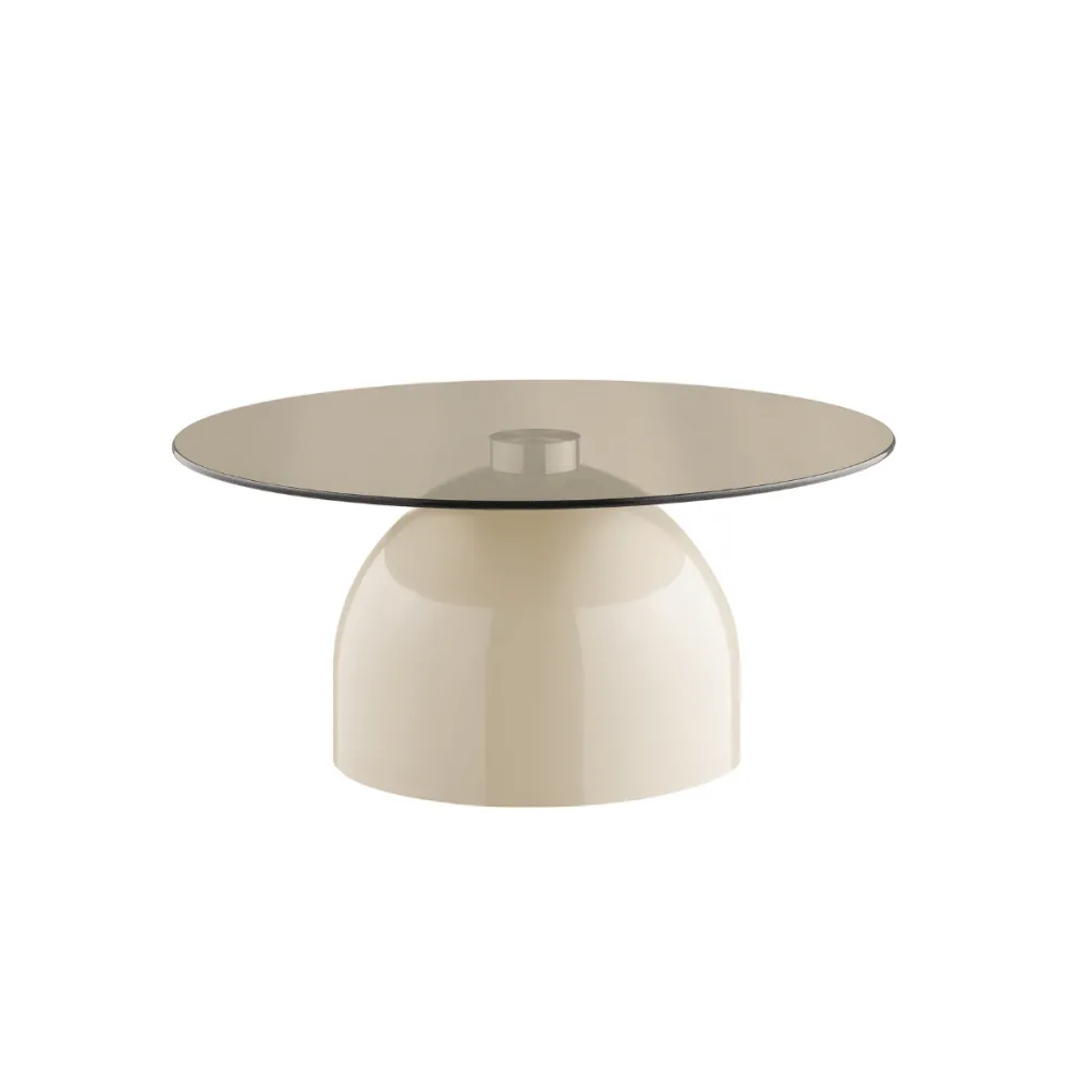 Ravello sofabord herdet glass grå/beige ø70 cm