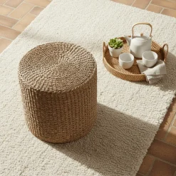 Rivera puff naturell ø40 cm