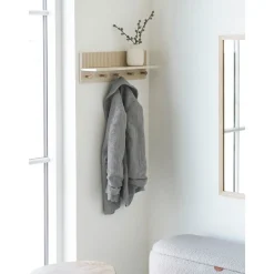 Rocca vegghylle beige med kroker