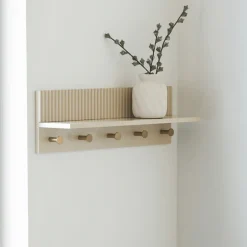 Rocca vegghylle beige med kroker