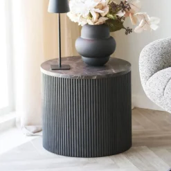 Rota sidebord, mørk brun ø45 cm