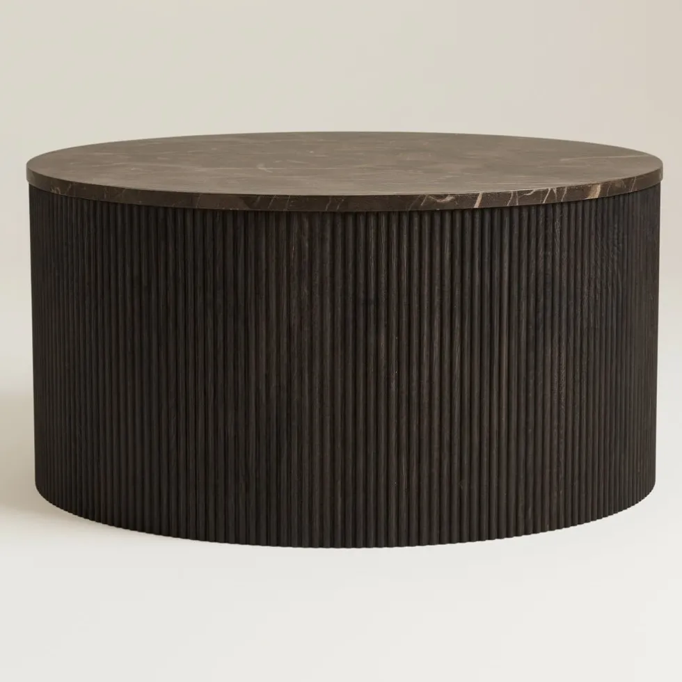 Rota sofabord rund, mørk brun ø80 cm