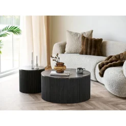 Rota sofabord rund, mørk brun ø80 cm