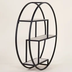 Rotterdam vegghylle trehyller sort ramme 62 x 14 cm