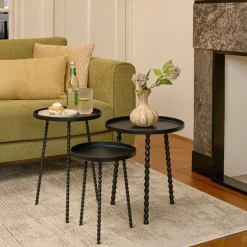 Salvo sidebord sett med 3 bord sort