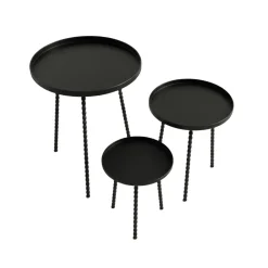 Salvo sidebord sett med 3 bord sort