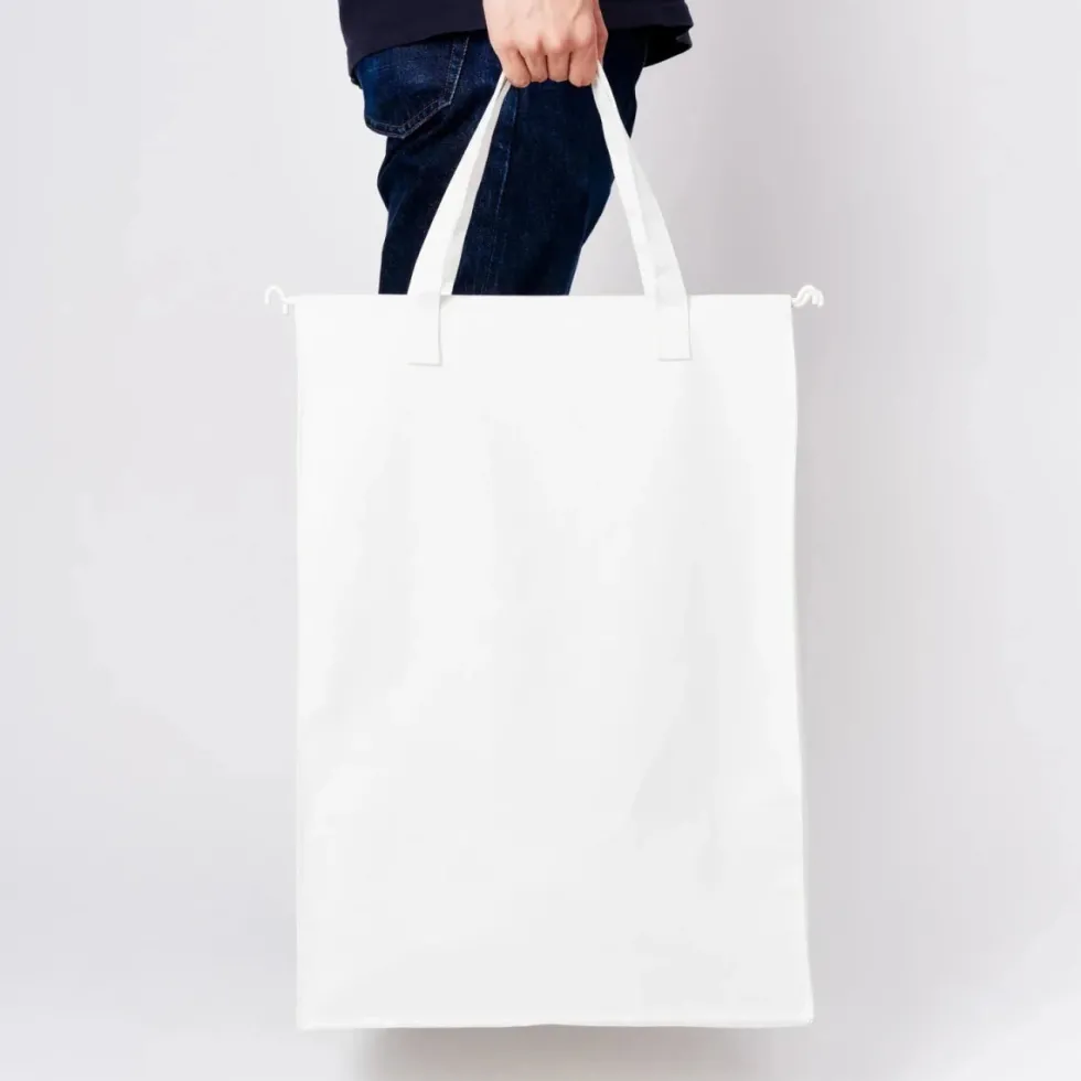 Sammenleggbar skittentøyskurv med avtakbar pose hvit 45 liter
