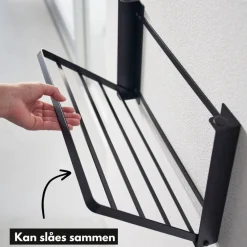 Sammenleggbar tørkestativ til vegg sort