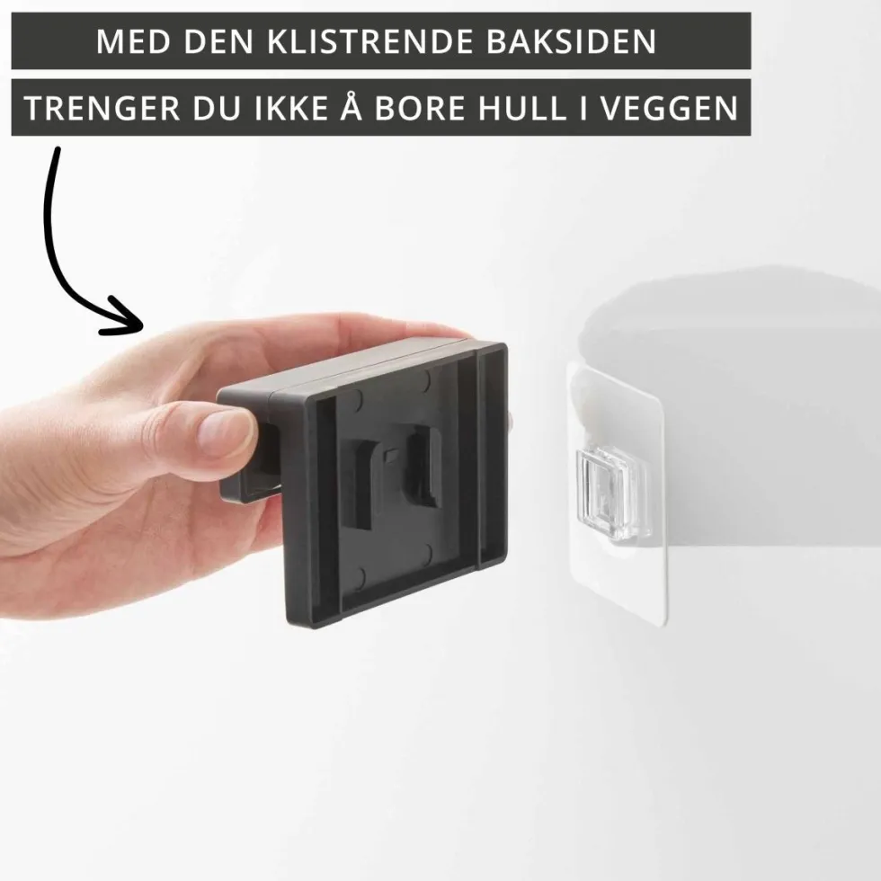 Selvklebende tannkremholder sort 9 x 6 cm