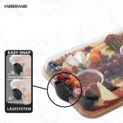 Serveringsbrett i bambus med lokk 28 x 35,3 cm
