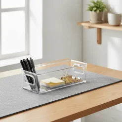 Sett med oppbevaringsbokser transparent