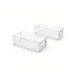 Sett med oppbevaringsbokser transparent
