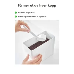 Sett med oppbevaring til kaffe hvit 3 deler