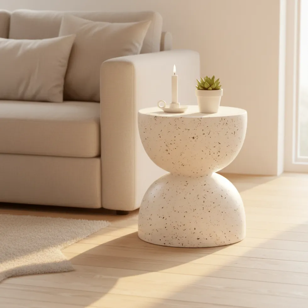 Sidebord i fiberglass terazzo
