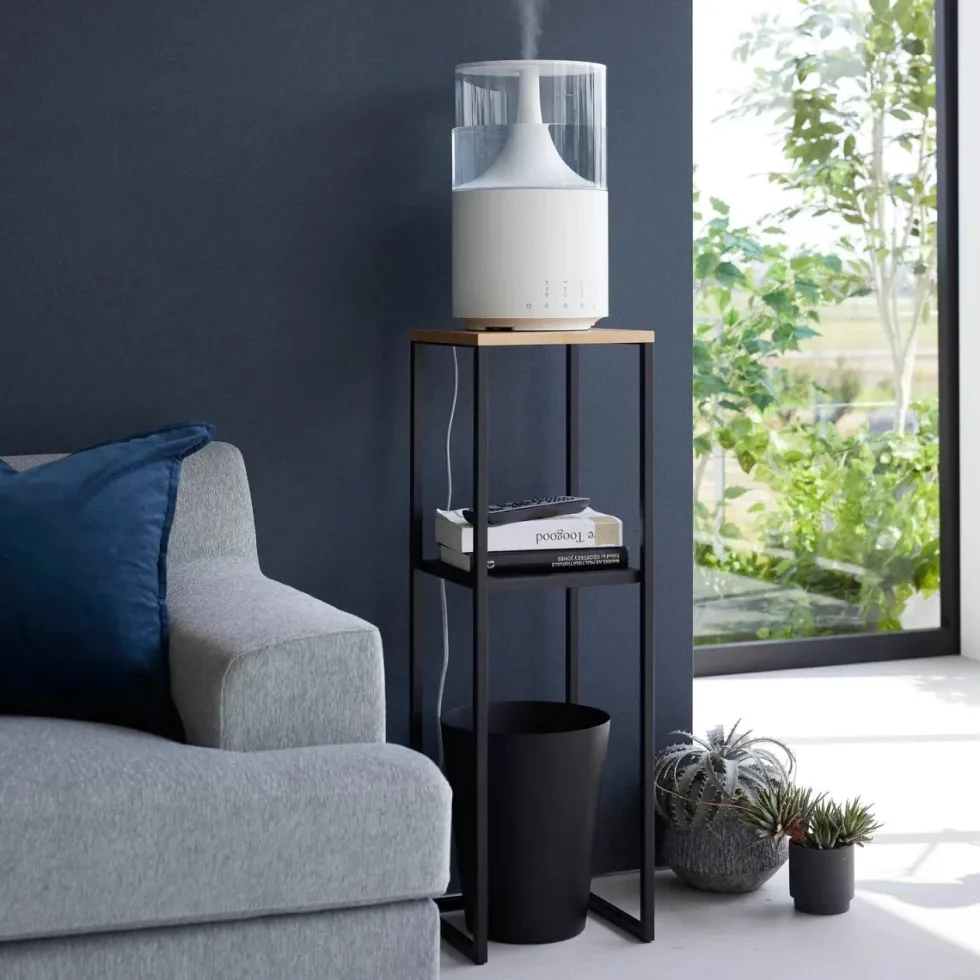 Sidebord med hylle sort 80 x 25 cm