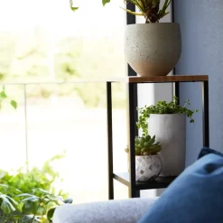 Sidebord med hylle sort 80 x 25 cm